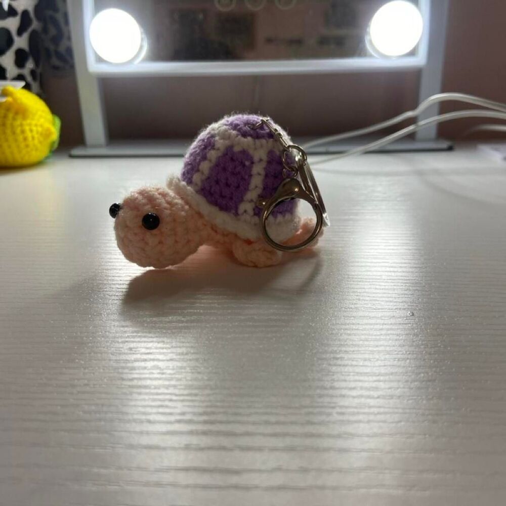 Handmade Crocheted Keychain Turtle